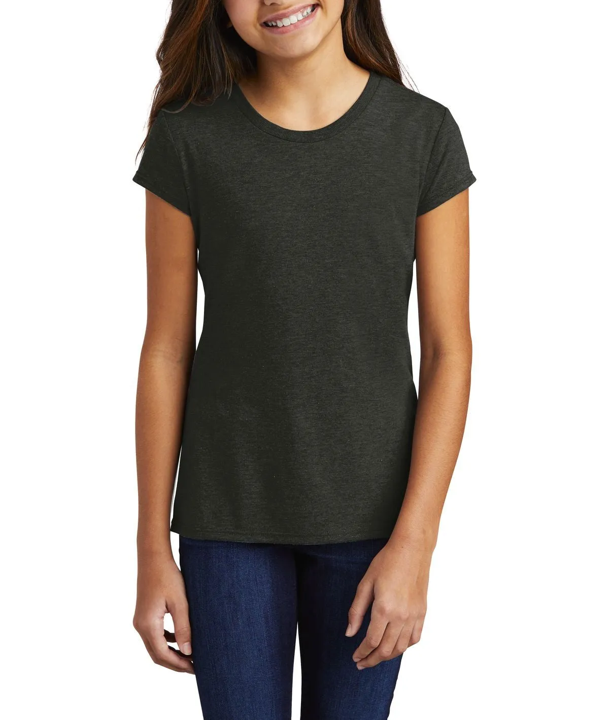 Girl's Tri-Blend Crew Neck Short Sleeve Tee