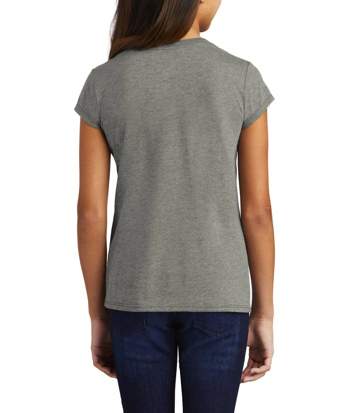 Girl's Tri-Blend Crew Neck Short Sleeve Tee