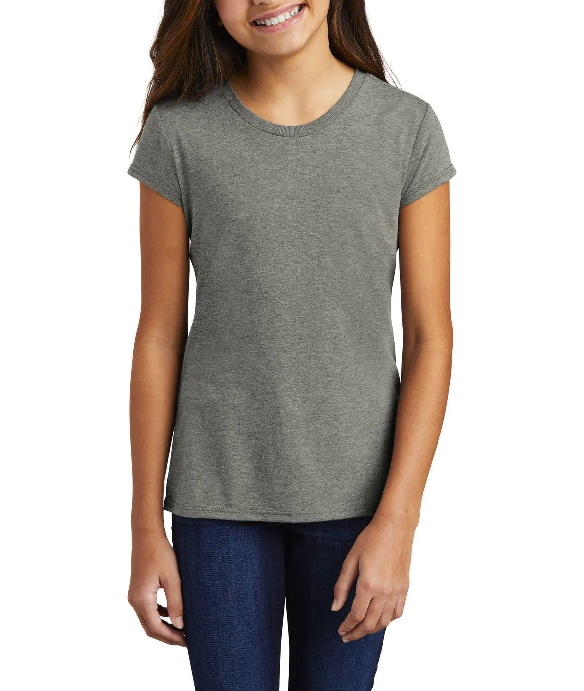 Girl's Tri-Blend Crew Neck Short Sleeve Tee