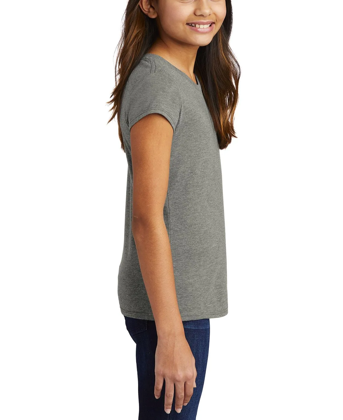 Girl's Tri-Blend Crew Neck Short Sleeve Tee