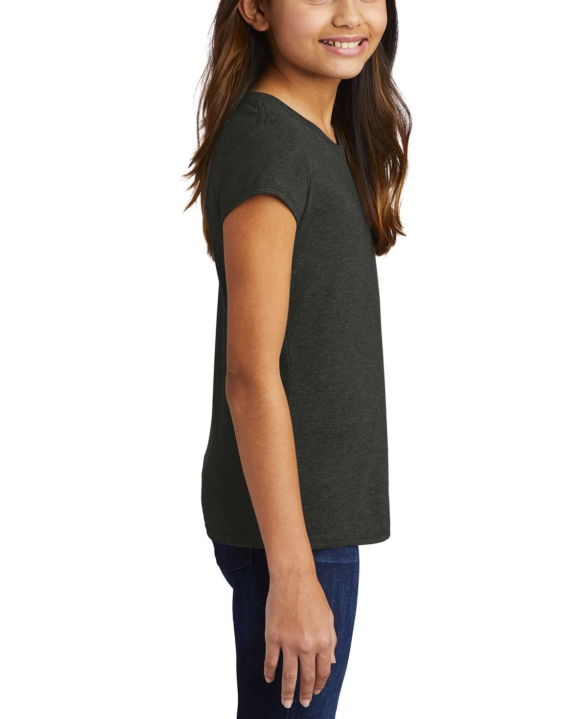 Girl's Tri-Blend Crew Neck Short Sleeve Tee