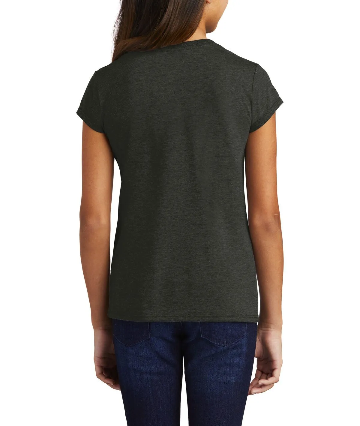 Girl's Tri-Blend Crew Neck Short Sleeve Tee