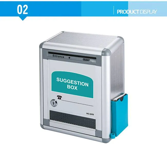 Glosen Aluminum wall mount suggestion box/donation box with Lock