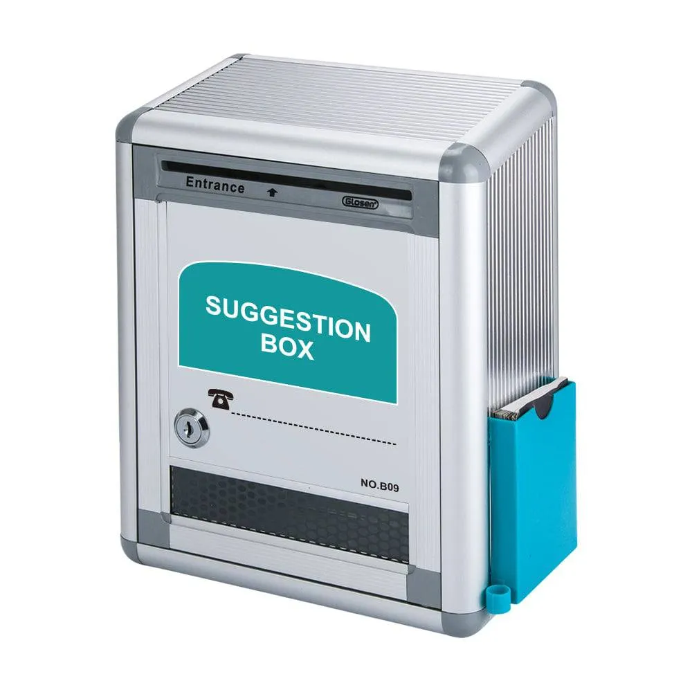 Glosen Aluminum wall mount suggestion box/donation box with Lock