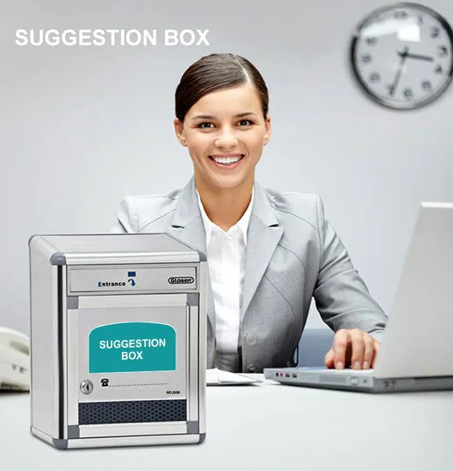 Glosen Aluminum wall mount suggestion box/donation box with Lock