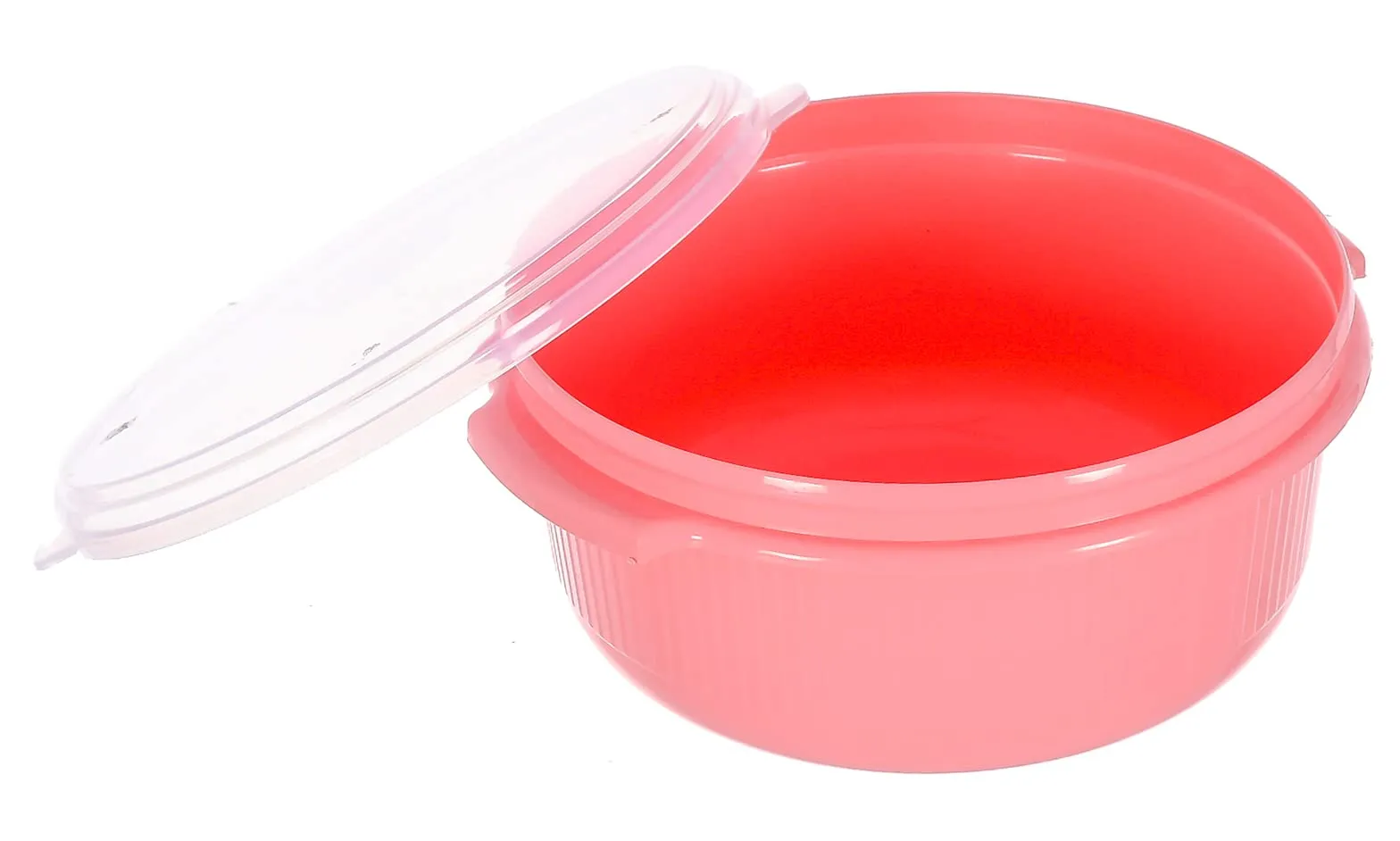 Heart Home 3 Piece Multiuses Plastic Serving/Mixing Bowls, Food Storage Containers Set with Lid, (3200ml, 1800ml, 1000ml) (Pink)-46KHH0143