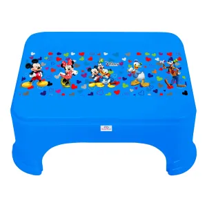 Heart Home Disney Team Mickey Print Bathroom Stool|Durable Plastic Stool for Kitchen|Stool for Kids|Patla for Toilet (Blue)