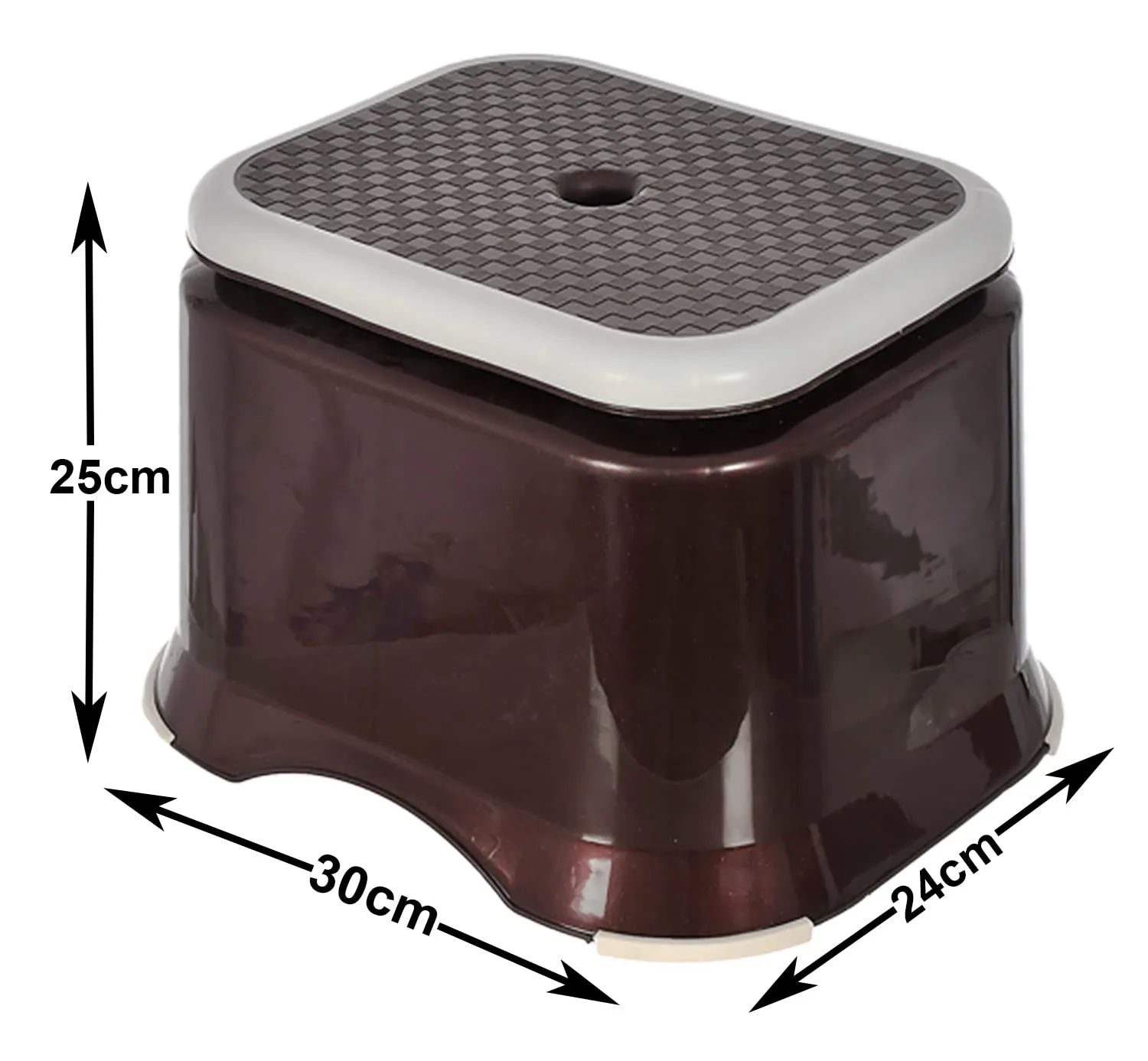 Heart Home Ultra 10 Multiuses Portable, Lightweight, Strong, Durable Plastic Bathroom/Step/Sitting Stool, Patla (Brown)-46HH0141