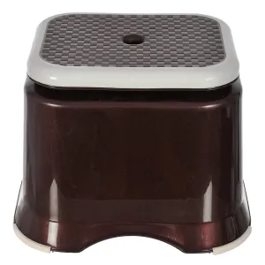 Heart Home Ultra 10 Multiuses Portable, Lightweight, Strong, Durable Plastic Bathroom/Step/Sitting Stool, Patla (Brown)-46HH0141