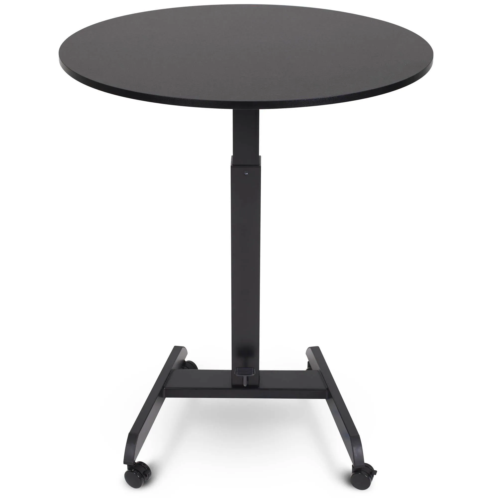 Height Adjustable Round Table and Mobile Workstation