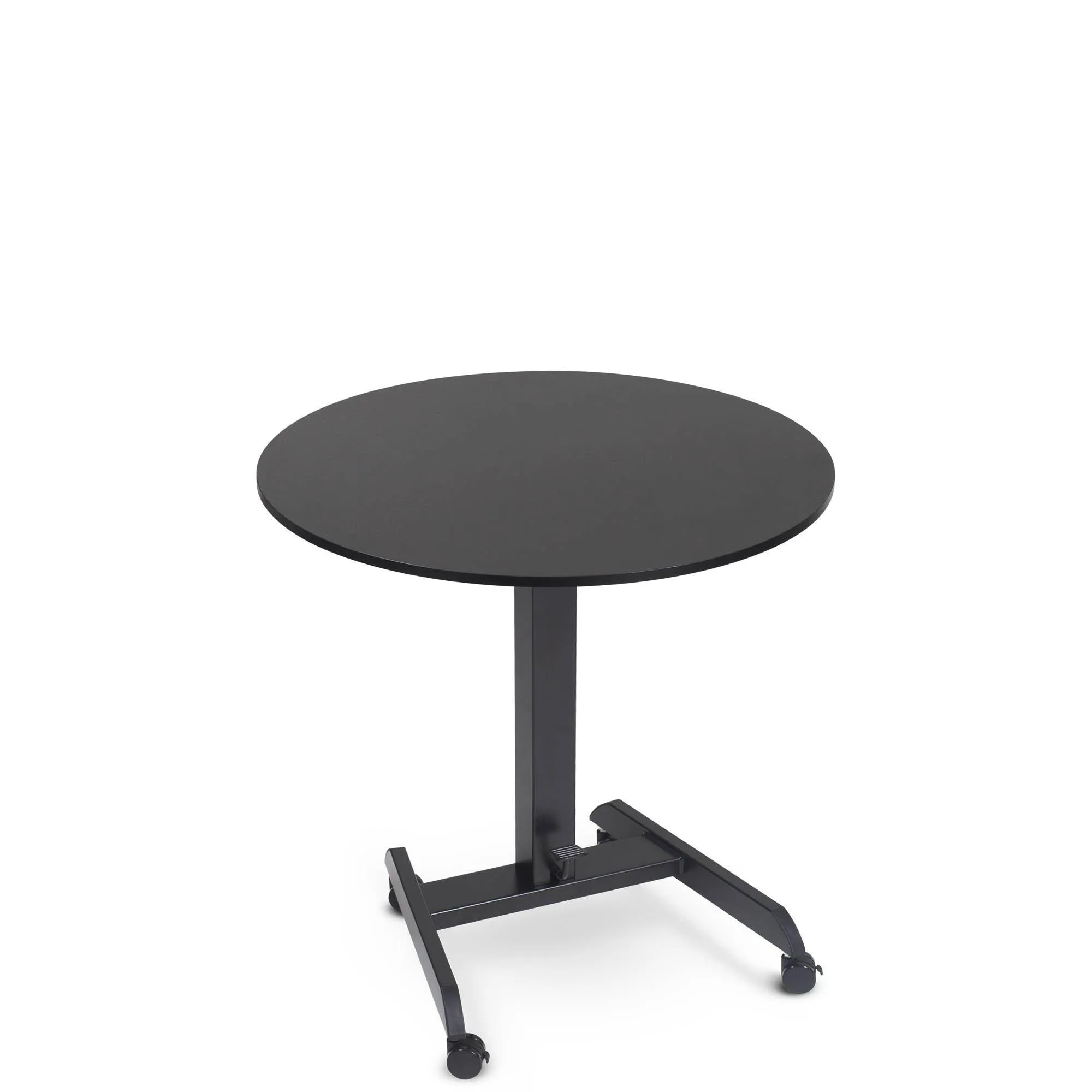 Height Adjustable Round Table and Mobile Workstation