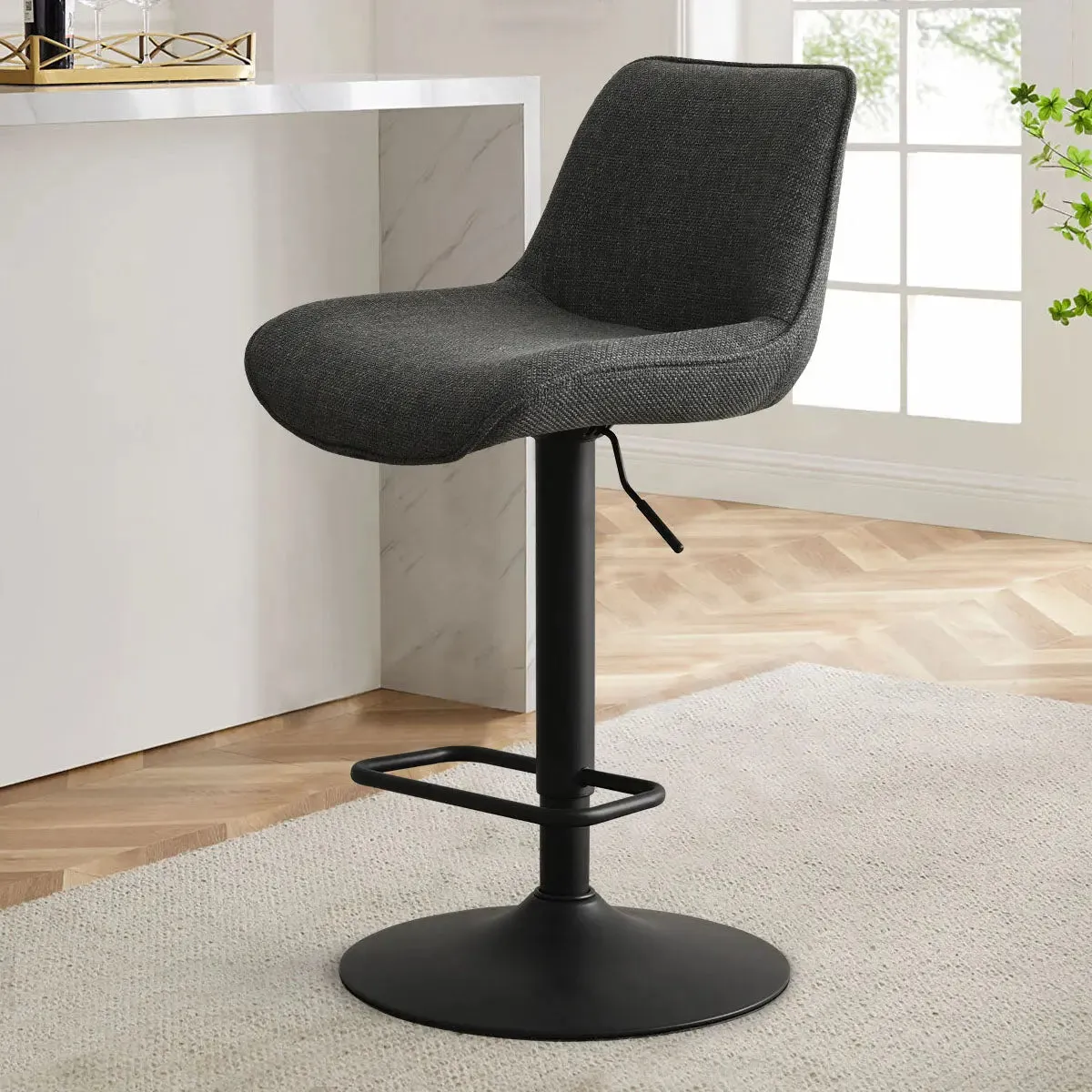 Hunter Upholstered Swivel Adjustable Counter Stool (Set of 2)