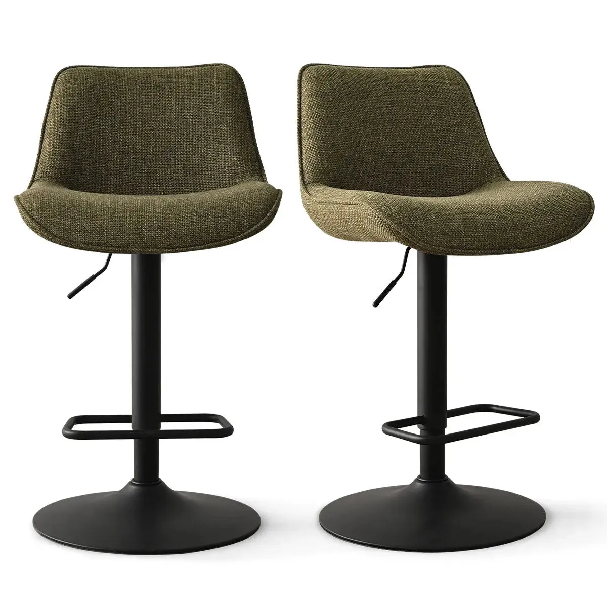 Hunter Upholstered Swivel Adjustable Counter Stool (Set of 2)