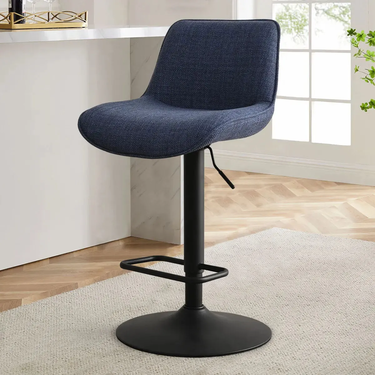 Hunter Upholstered Swivel Adjustable Counter Stool (Set of 2)