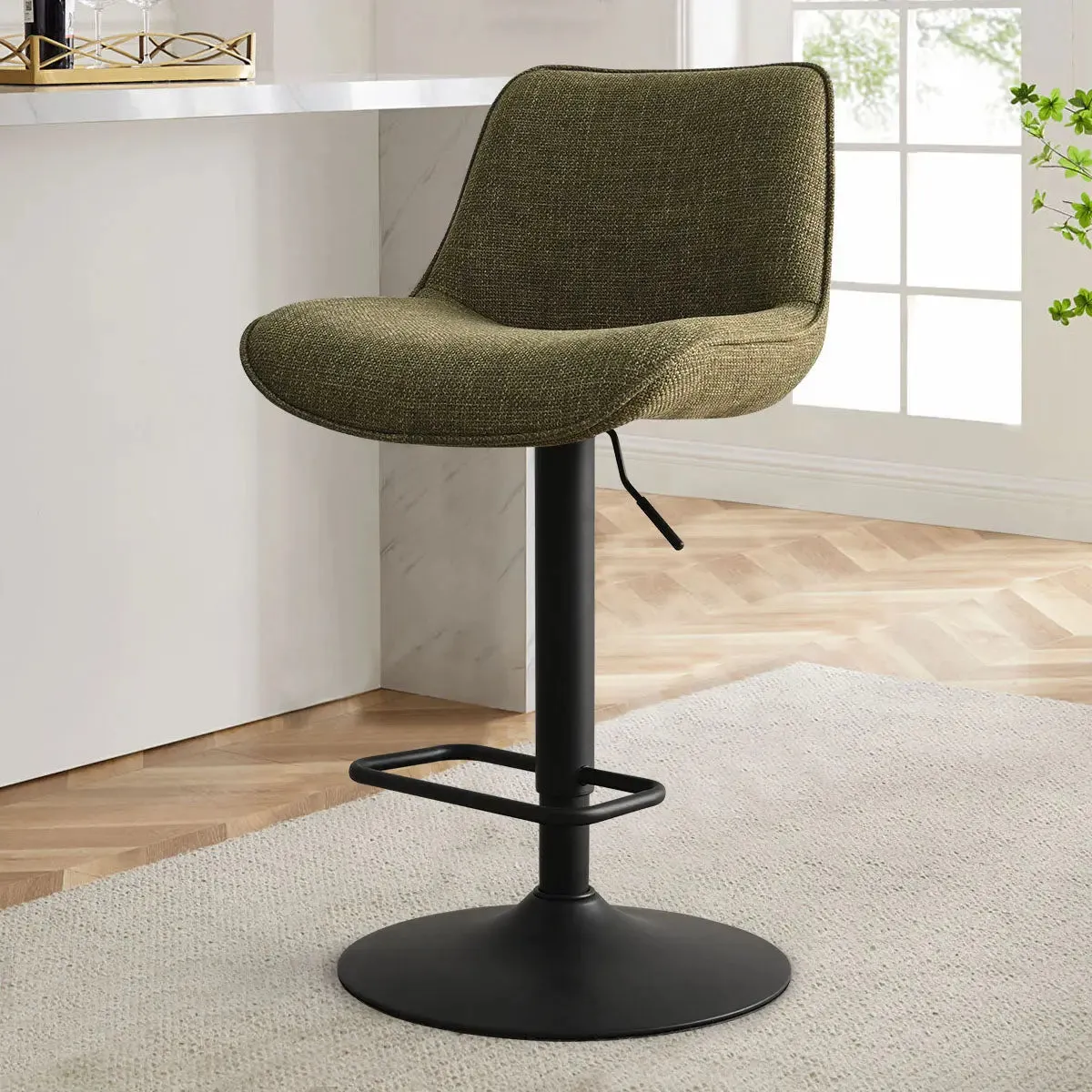 Hunter Upholstered Swivel Adjustable Counter Stool (Set of 2)