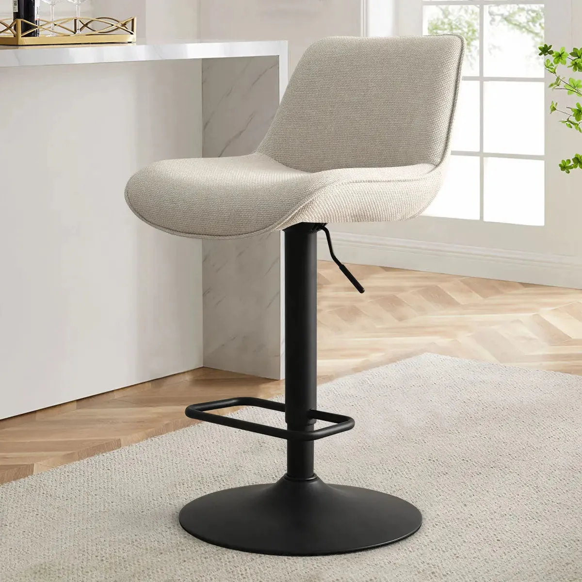 Hunter Upholstered Swivel Adjustable Counter Stool (Set of 2)