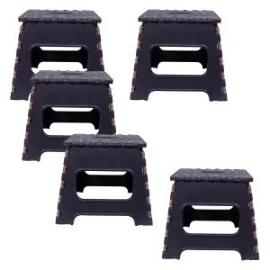 Kuber Industries 12 Inch Foldable Stool for Traveling|Heavy-Duty Step Stool for Adults|Perfect for Bathroom, Kitchen, Garden-Pack of 5 (Brown)