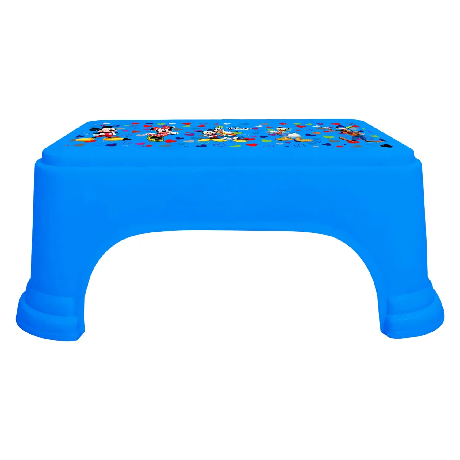 Kuber Industries Disney Team Mickey Print Bathroom Stool|Durable Plastic Stool for Kitchen|Stool for Kids|Patla for Toilet (Blue)