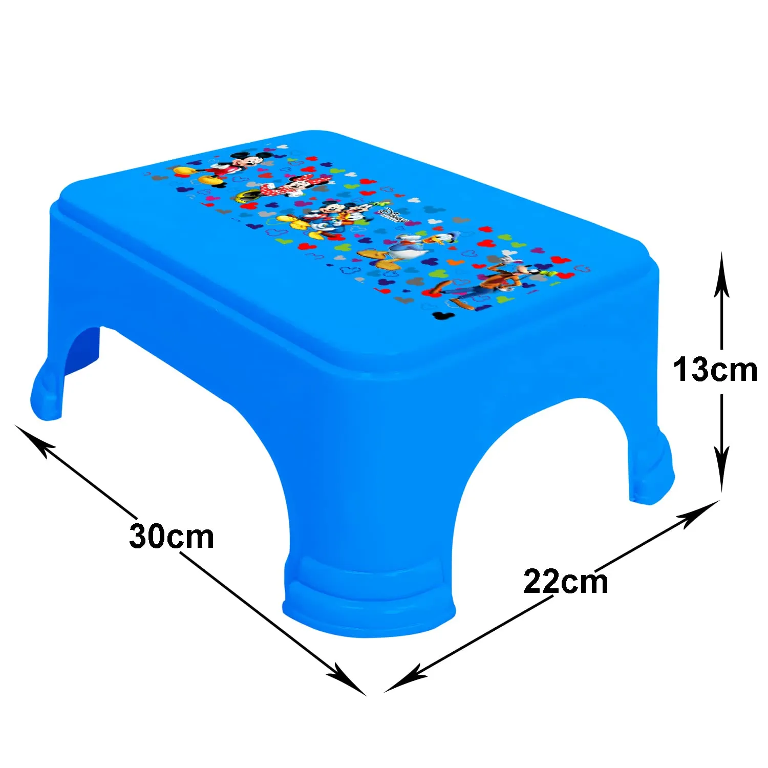 Kuber Industries Disney Team Mickey Print Bathroom Stool|Durable Plastic Stool for Kitchen|Stool for Kids|Patla for Toilet (Blue)