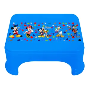 Kuber Industries Disney Team Mickey Print Bathroom Stool|Durable Plastic Stool for Kitchen|Stool for Kids|Patla for Toilet (Blue)