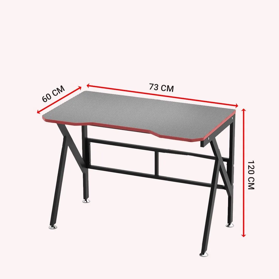 Kuber Industries Manual Height Adjustable Table for Work & Study with Earphone Hook & Cup Holder | Portable Standing Gaming Desk & Laptop Tables for Work from Home & Office | KK1200BLKSH-Black