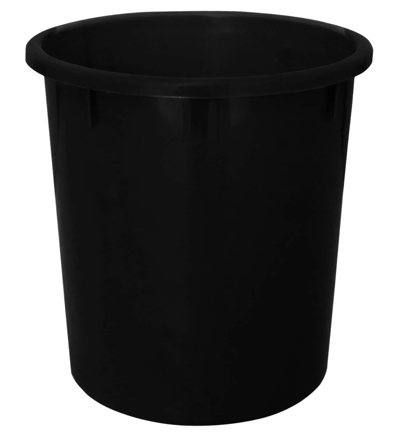 Kuber Industries Plastic Dustbin|Solid Color & Durable Plastic|Round Shape, Capicity 5 Ltr (Black)-47KM01030, Open Top