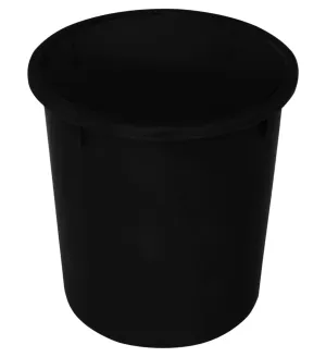 Kuber Industries Plastic Dustbin|Solid Color & Durable Plastic|Round Shape, Capicity 5 Ltr (Black)-47KM01030, Open Top