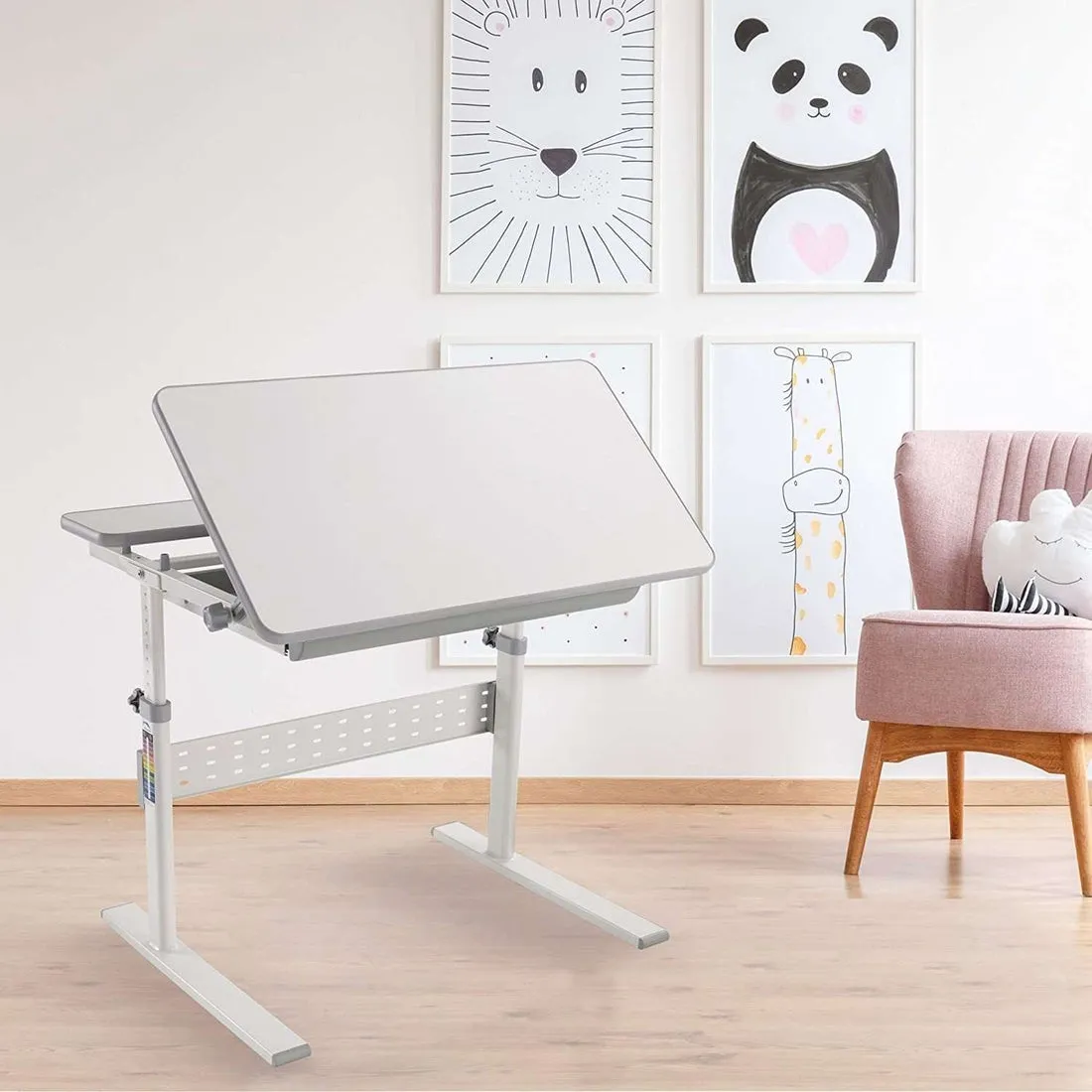 Mount-It! 32"x26" Height-Adjustable Kid's Desk for Children K-12, MI-10204