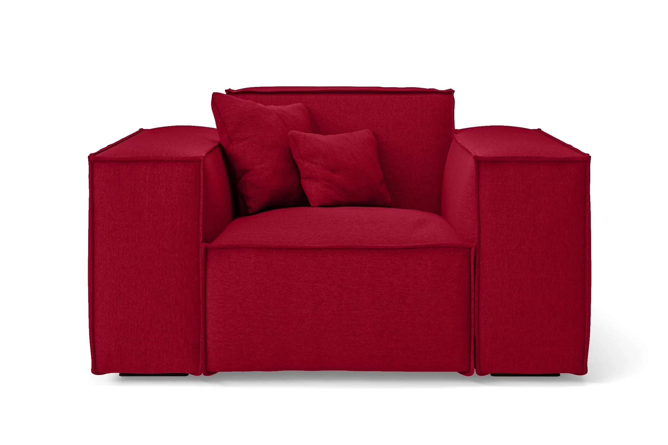 Naples Armchair Red Linen Fabric