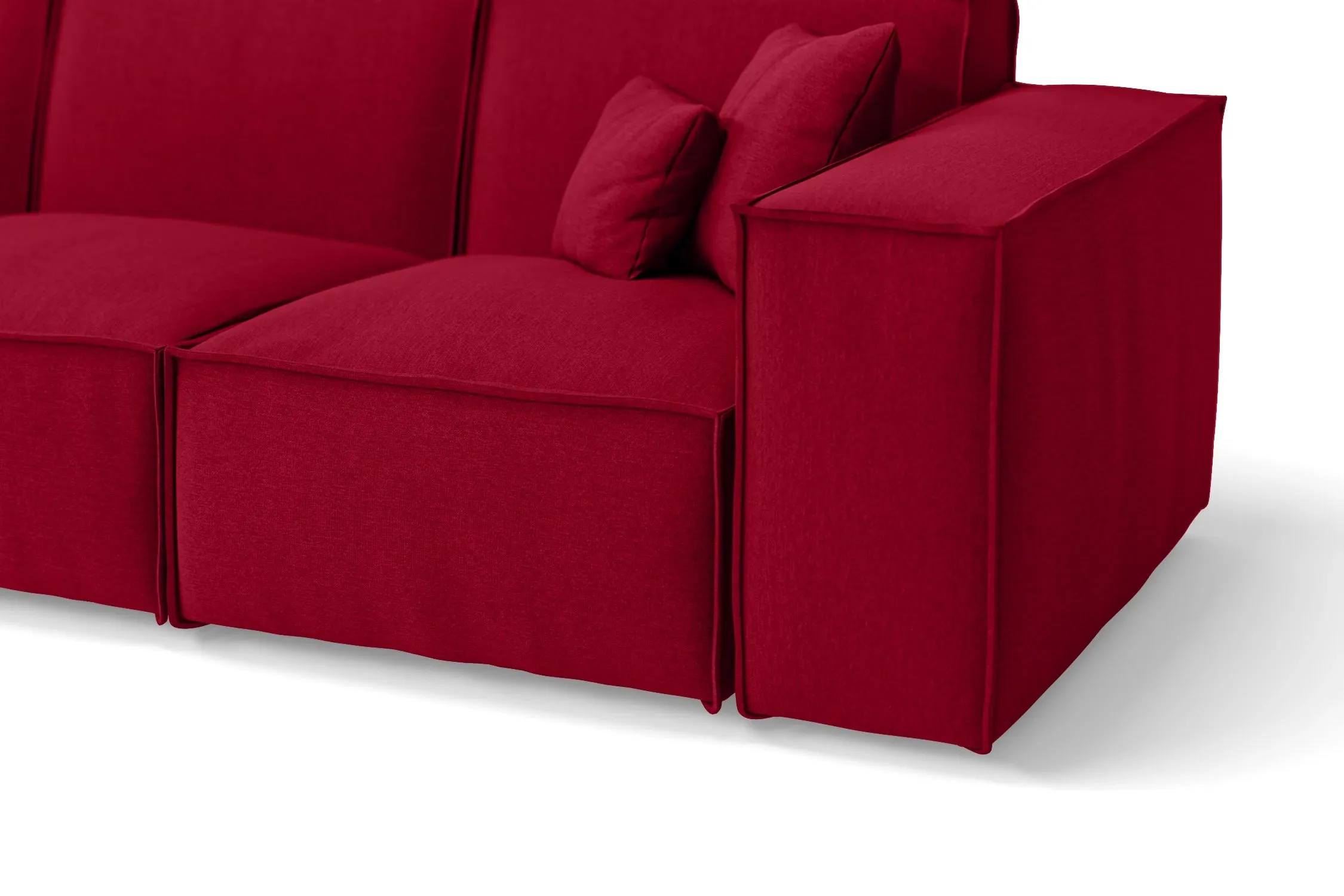 Naples Armchair Red Linen Fabric