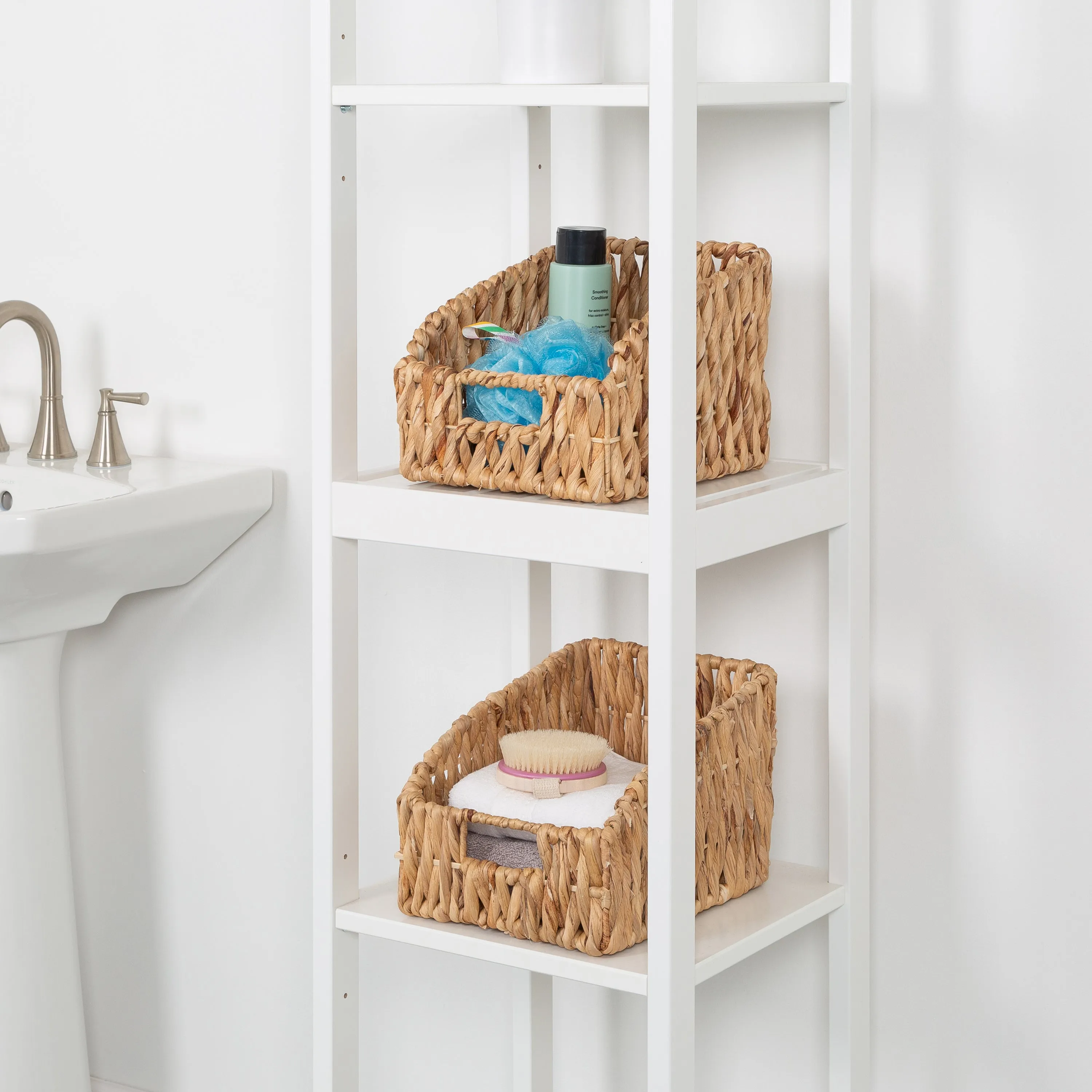 Natural Wicker Open Storage Baskets (Set of 2)