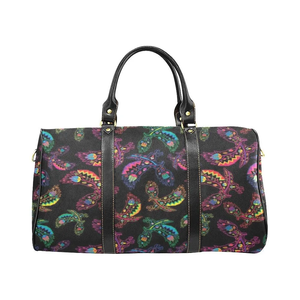 Neon Floral Eagles Waterproof Travel Bag/Small