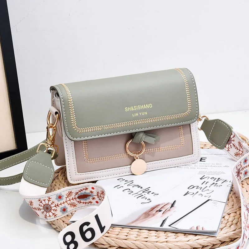 New fashion contrast color trendy women's single shoulder crossbody bag niche design sweet and cute crossbody square bag