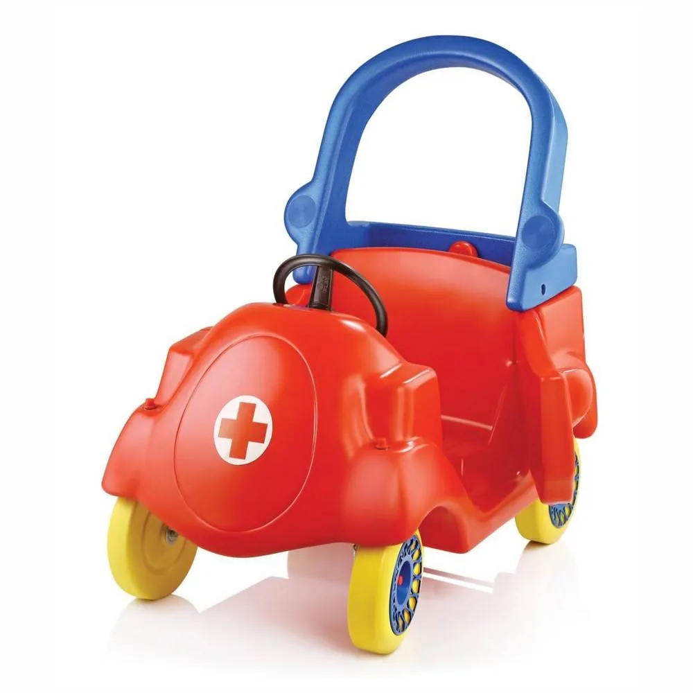 Ok Play Coupe Car, Plastic Material,Toys For Kid, Small Car For Toddlers, Red & Blue, 1 To 2 Years