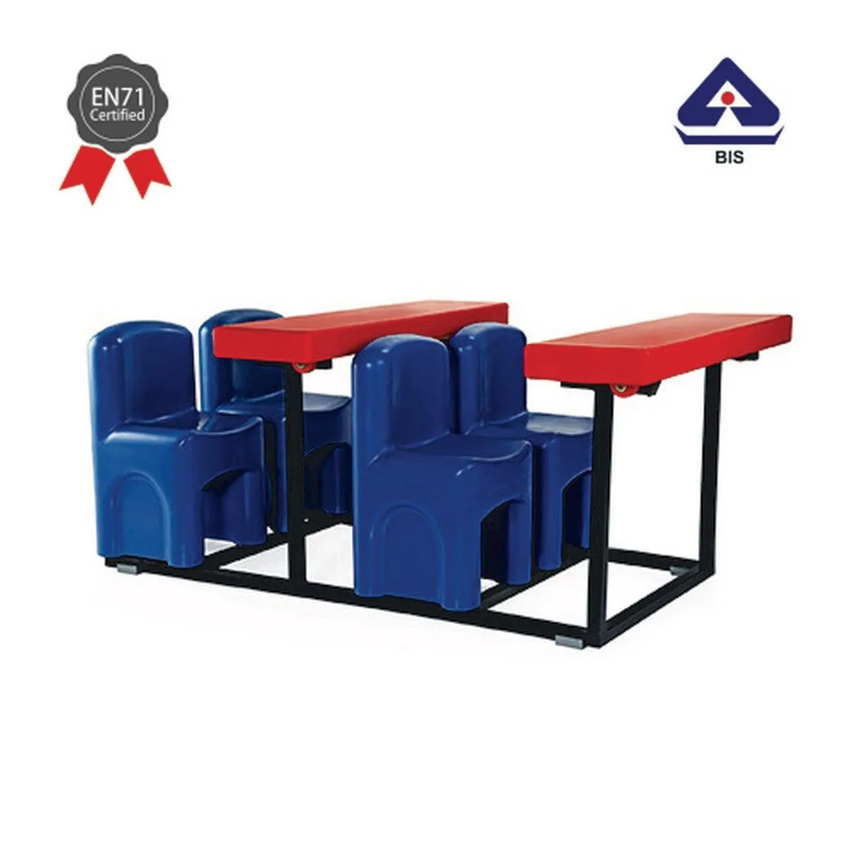 Ok Play Fabulous Four, Chair And Table, Perfect For Home And School, Red & Blue, 2 to 4 Years