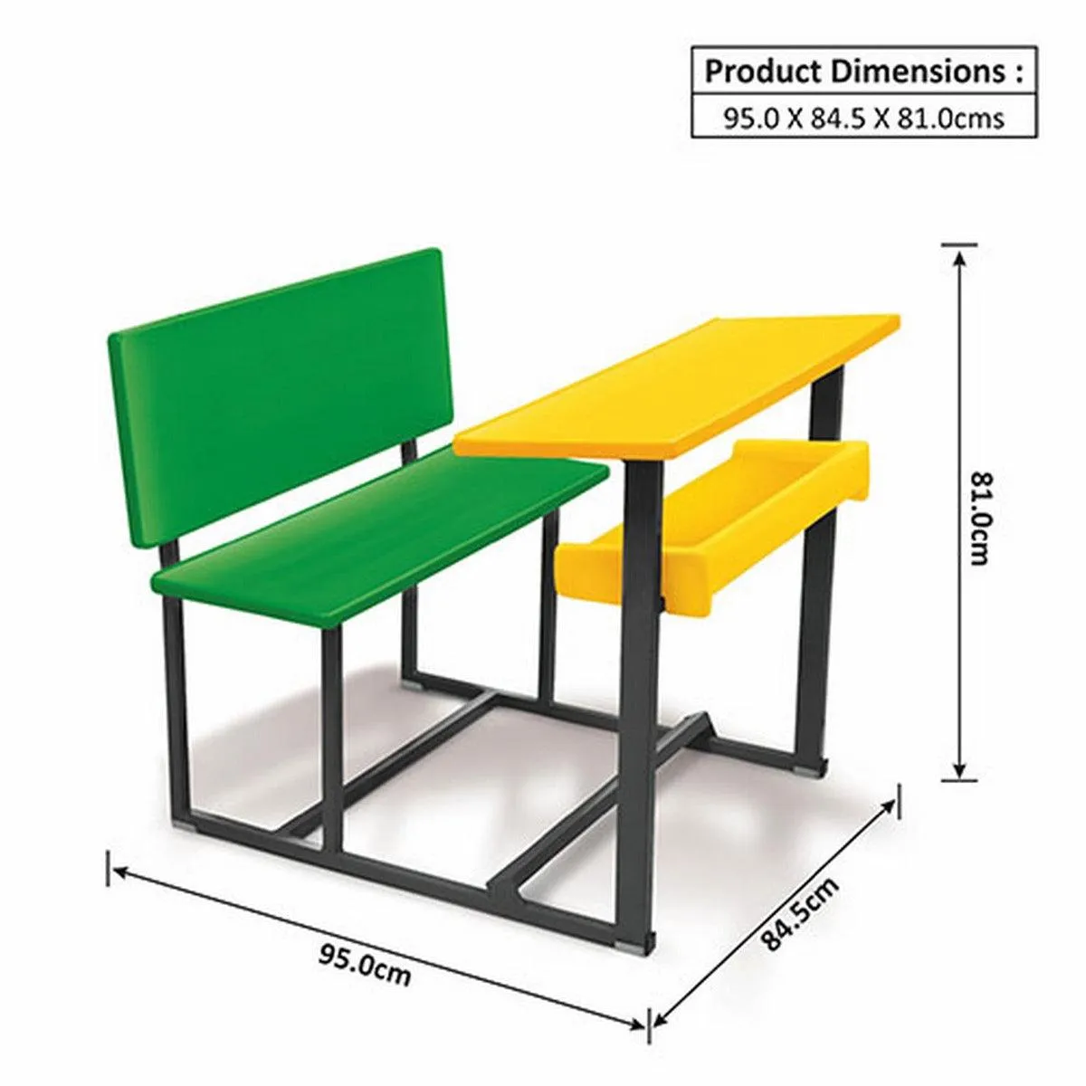 Ok Play Senior Scholars Big, Desk‚ Chair For 2 Childrens, Study Table, Perfect For Home And School, Yellow & Green, 5 to 10 Years