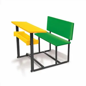 Ok Play Senior Scholars Big, Desk‚ Chair For 2 Childrens, Study Table, Perfect For Home And School, Yellow & Green, 5 to 10 Years