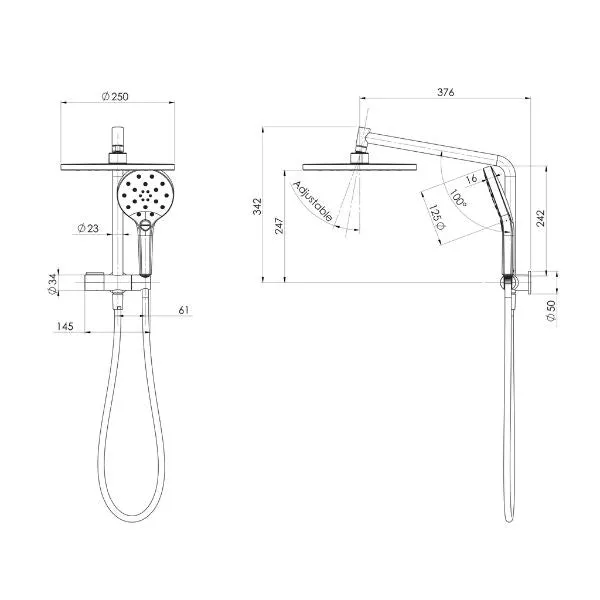 Phoenix Ormond Compact Twin Shower - Brushed Nickel