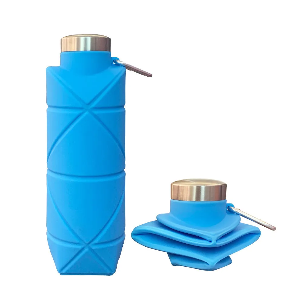 Platinum Silicone Rhombus Folding Cup 700ml Outdoor Sports Water Bottle Pocket Portable Water Bottle