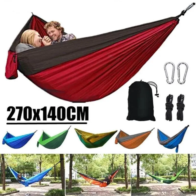 Portable Camping Hammock: Lightweight Nylon Single Bed for Relaxation