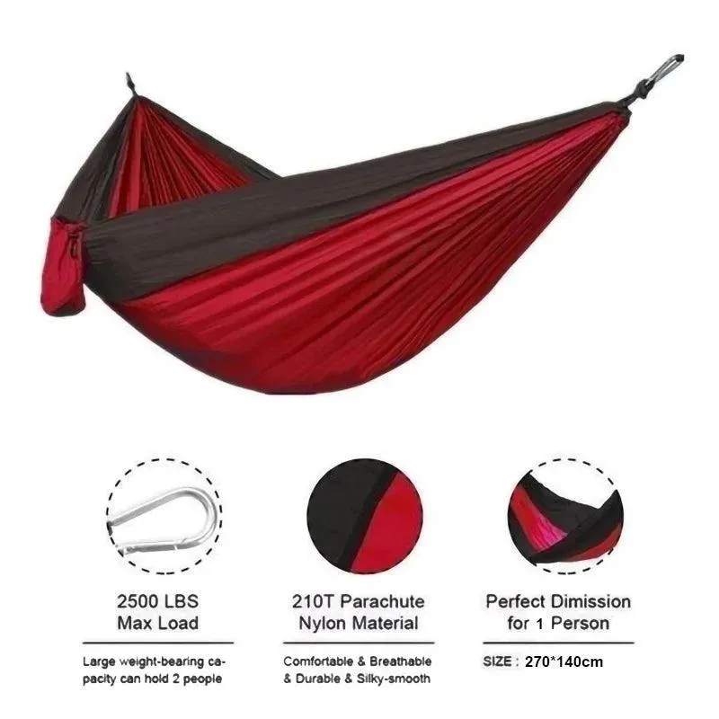 Portable Camping Hammock: Lightweight Nylon Single Bed for Relaxation