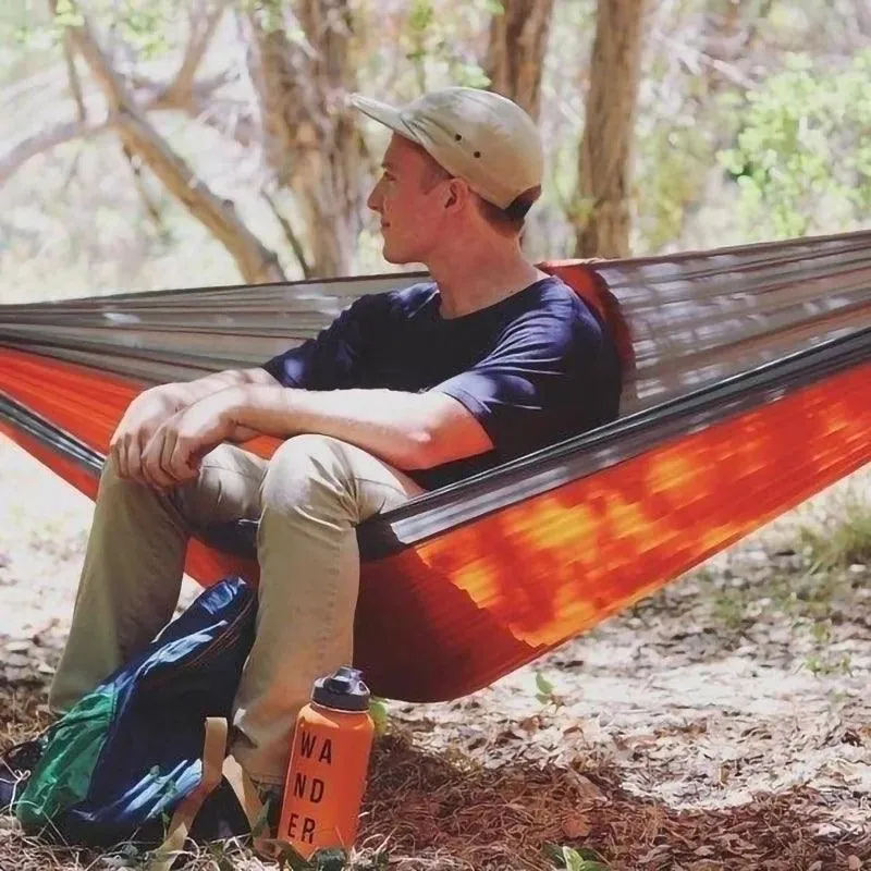 Portable Camping Hammock: Lightweight Nylon Single Bed for Relaxation