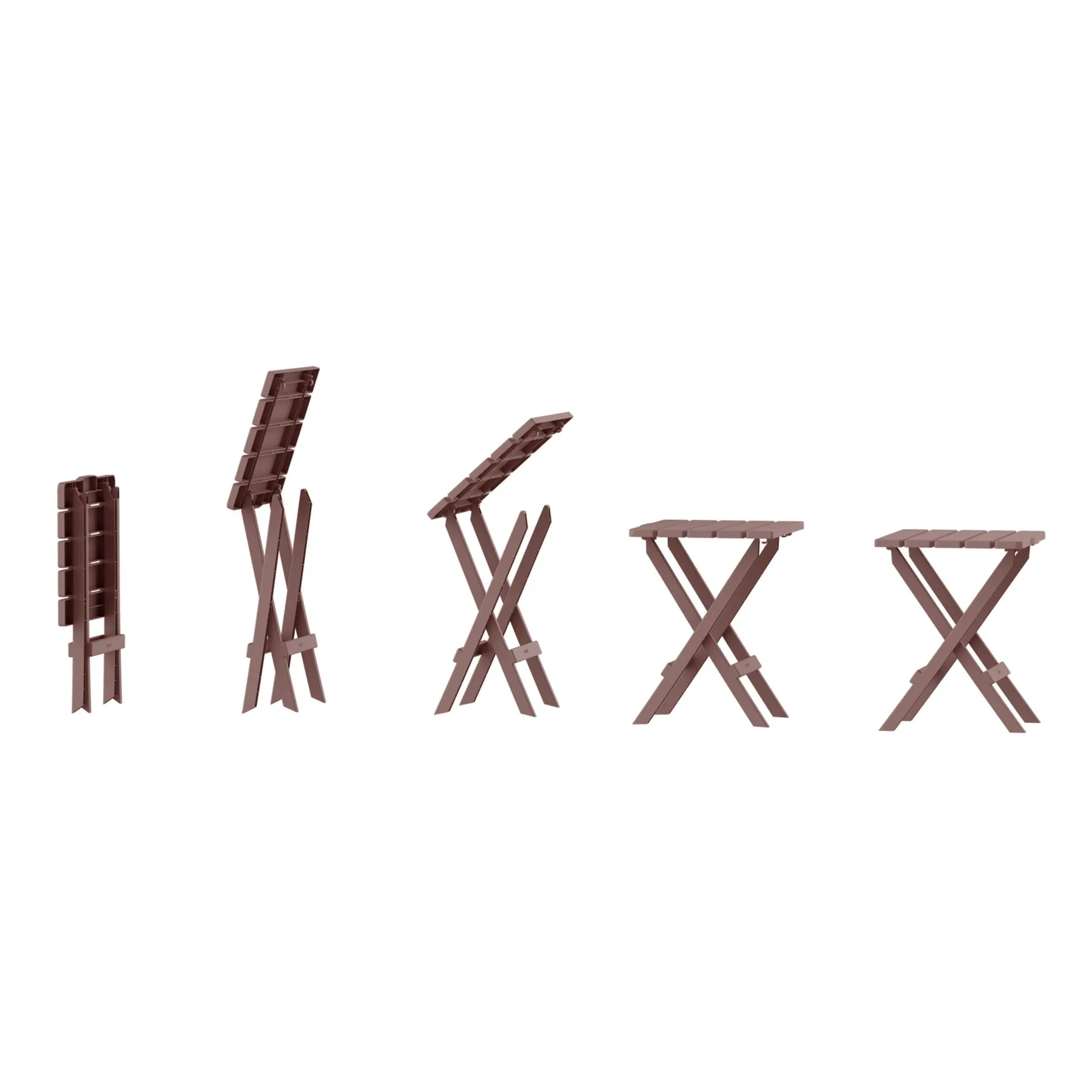 Portable Folding Chair & Table Set (Brown/White/Grey)