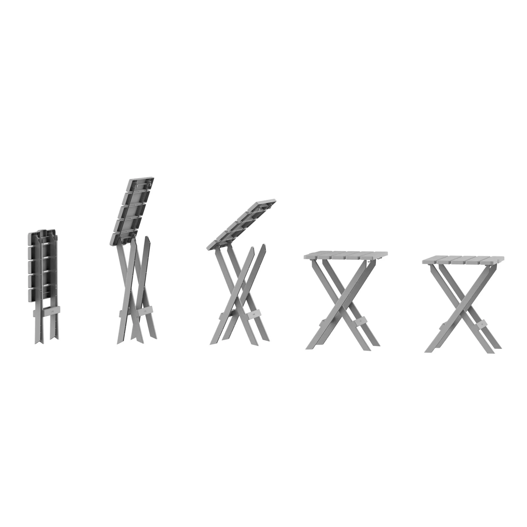 Portable Folding Chair & Table Set (Brown/White/Grey)