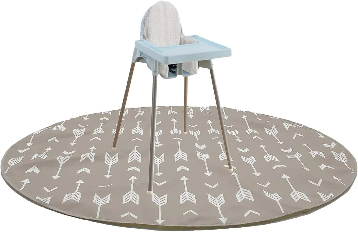 "Ultimate 51" Waterproof Baby Splat Mat - Versatile, Portable, and Stylish - Perfect for High Chairs, Playtime, and Messy Meals (Beige Arrow Design)"