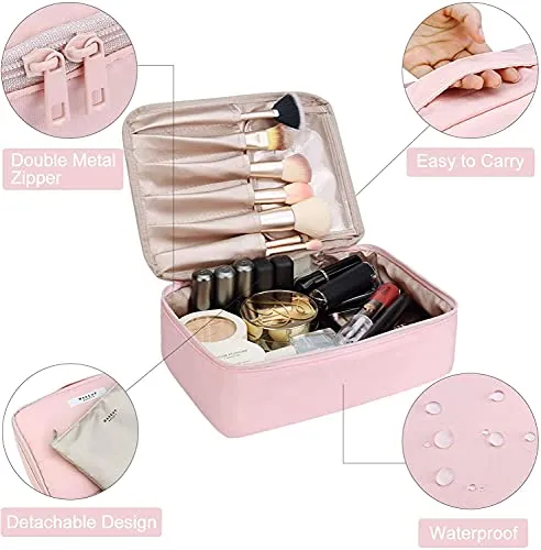 Seagull flight of fashion Cosmetic Organizer Bag with Pouch, Makeup Pouch for Home and Travel, Makeup Organiser for Brushes, Toiletries, Cosmetics for Women - 24 x 17 x 7 cm - Rose Gold