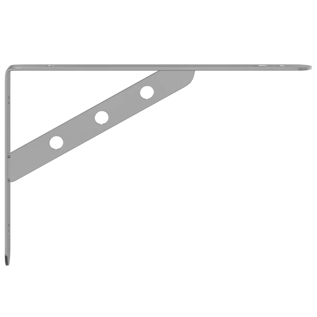 Shelf Brackets 4 pcs 23.5x2.5x15.5 cm Silver Stainless Steel