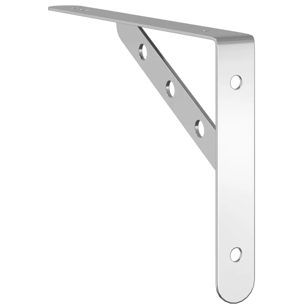 Shelf Brackets 4 pcs 23.5x2.5x15.5 cm Silver Stainless Steel