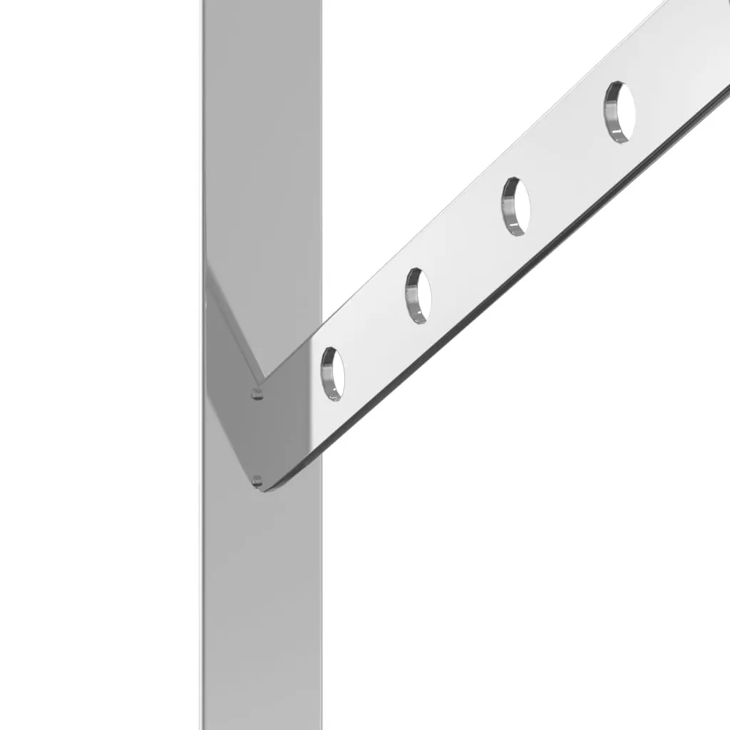 Shelf Brackets 4 pcs 23.5x2.5x15.5 cm Silver Stainless Steel