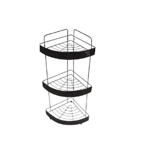 Shower Caddy Corner Shelf 3-Tier Brown 23 x 23 x 59cm